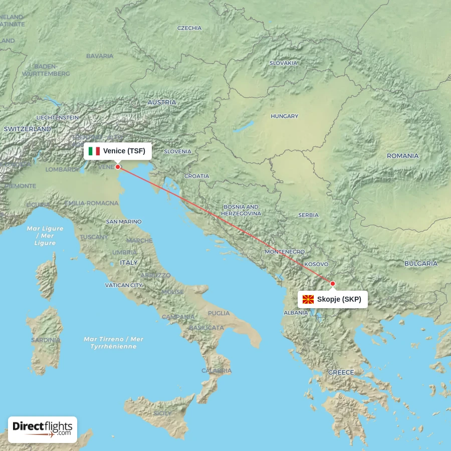 SKP - TSF route map