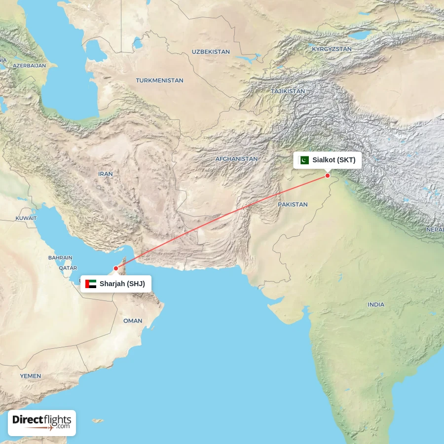 SKT - SHJ route map