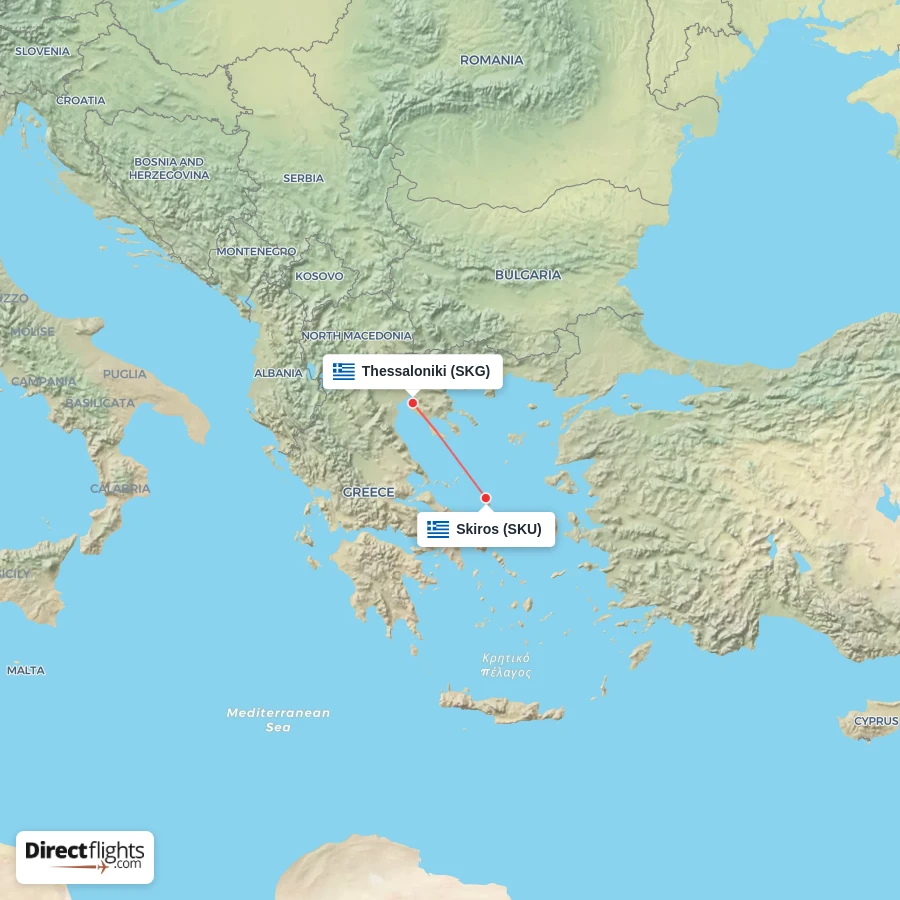 SKU - SKG route map