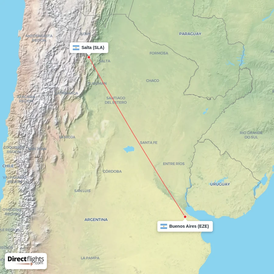 SLA - EZE route map