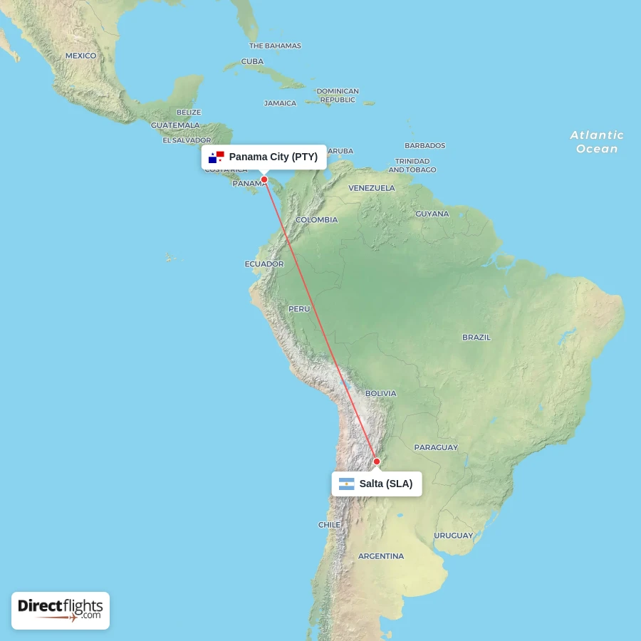 SLA - PTY route map