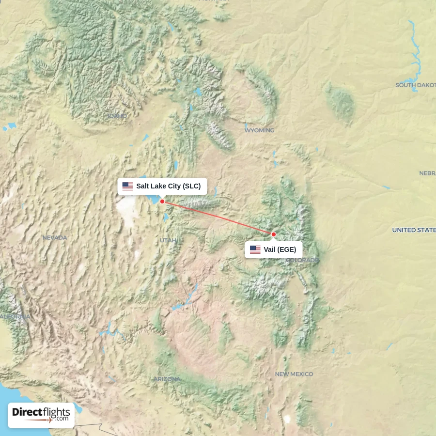 SLC - EGE route map