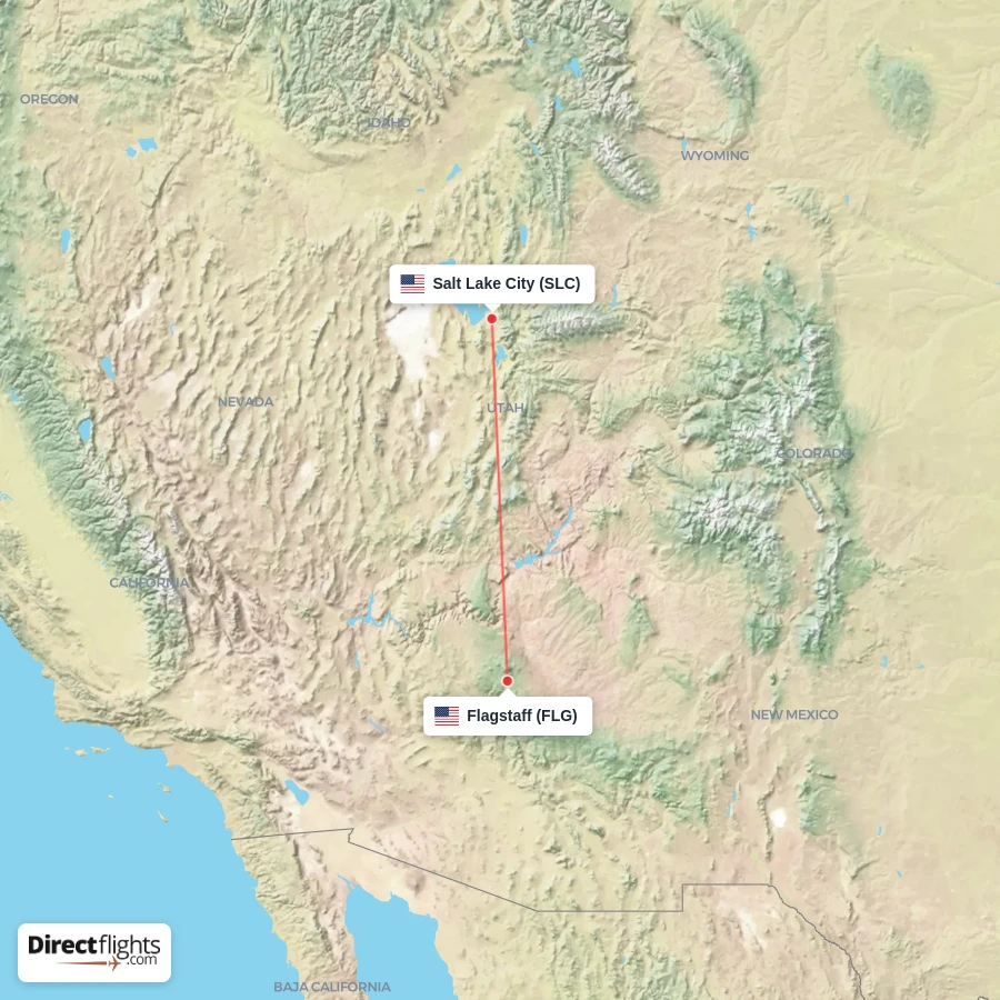 SLC - FLG route map