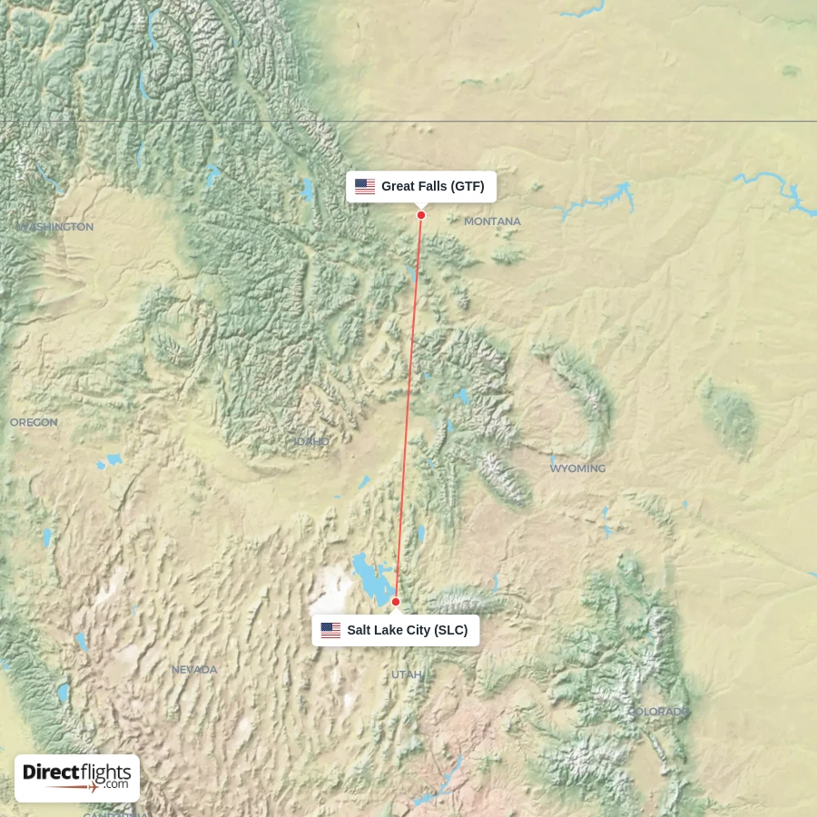 SLC - GTF route map