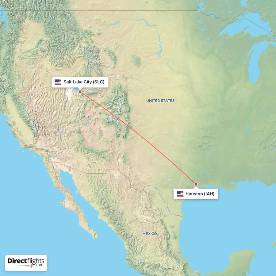 SLC - IAH route map