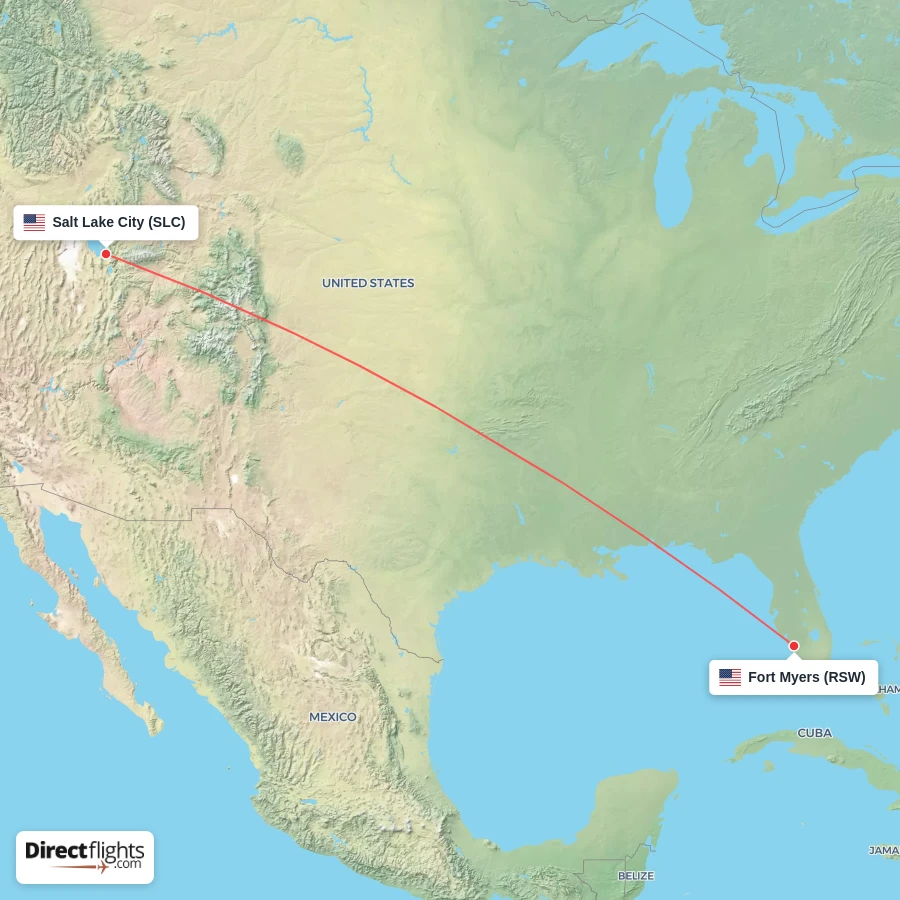 SLC - RSW route map