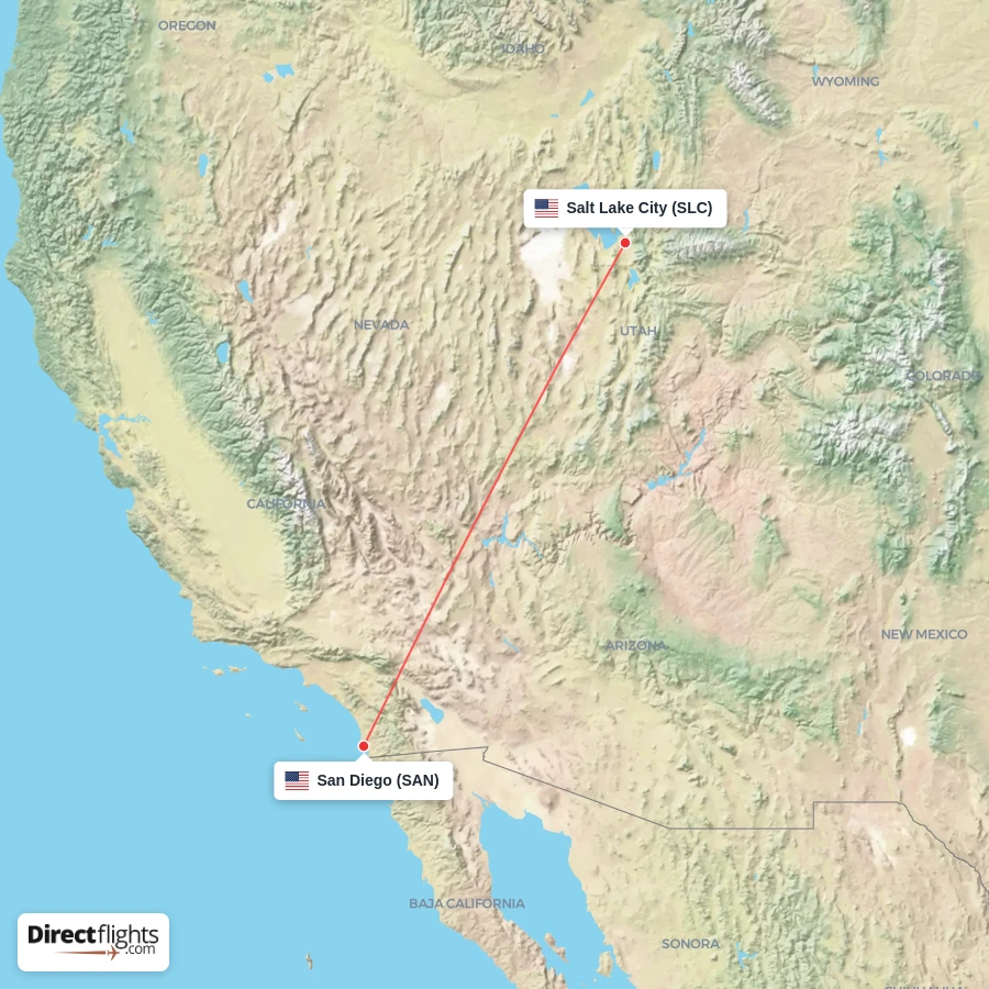 SLC - SAN route map