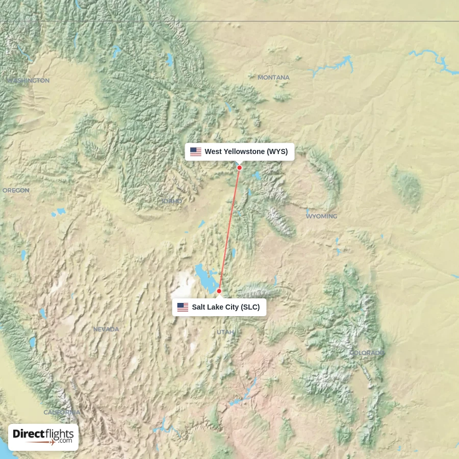 SLC - WYS route map