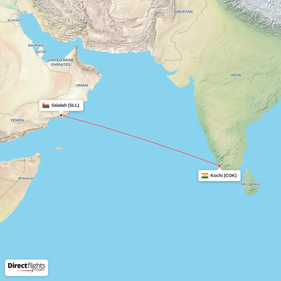 SLL - COK route map