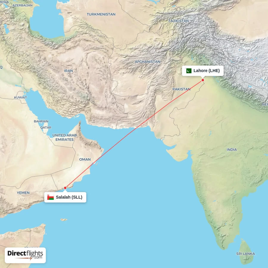 SLL - LHE route map