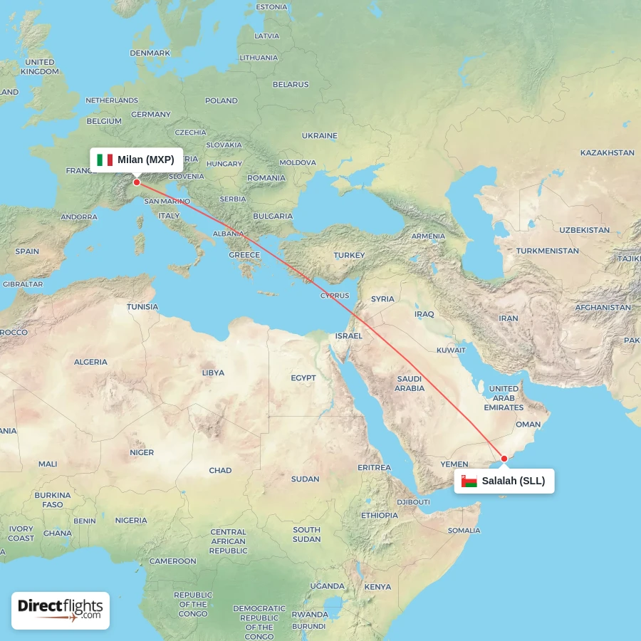 SLL - MXP route map