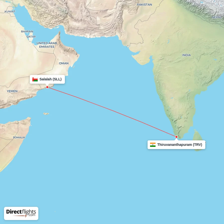 SLL - TRV route map