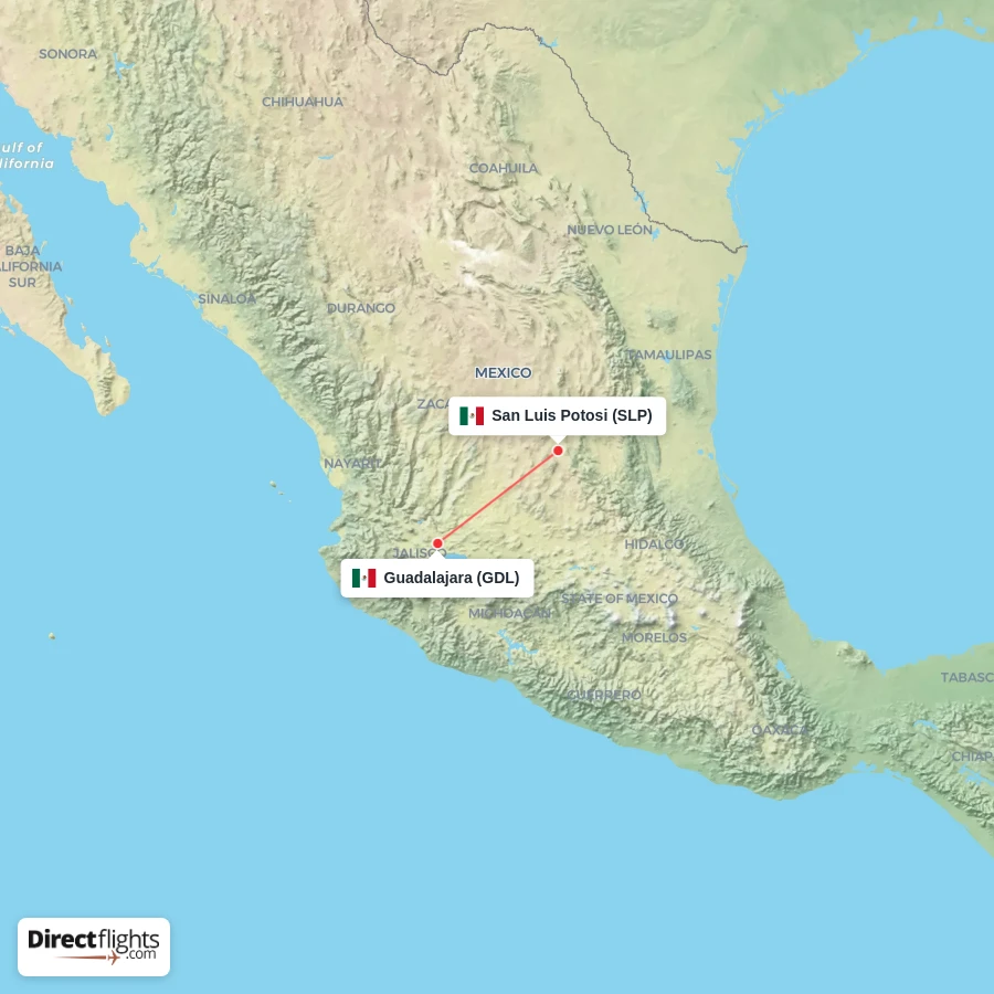 SLP - GDL route map