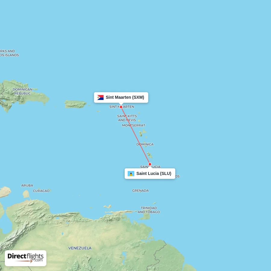 SLU - SXM route map