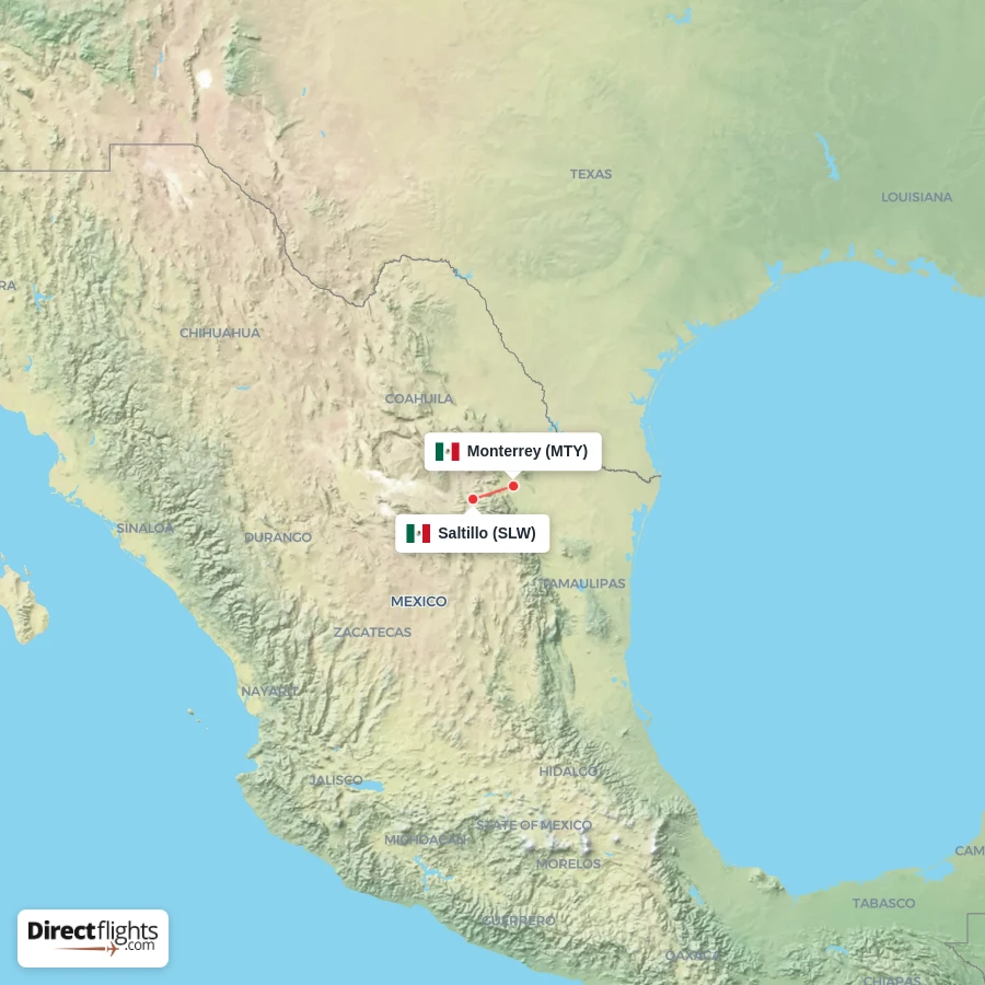 SLW - MTY route map