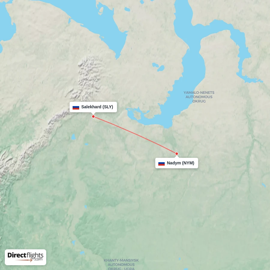 SLY - NYM route map