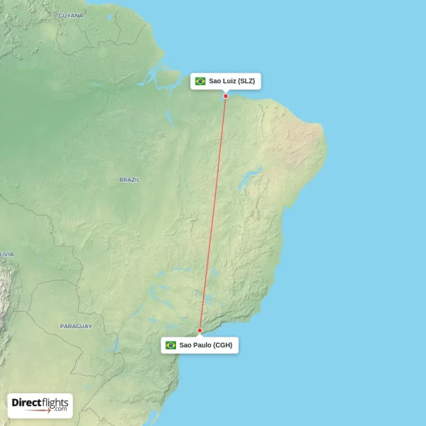 Sao Luiz - Sao Paulo direct flight map
