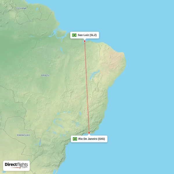 Sao Luiz - Rio De Janeiro direct flight map