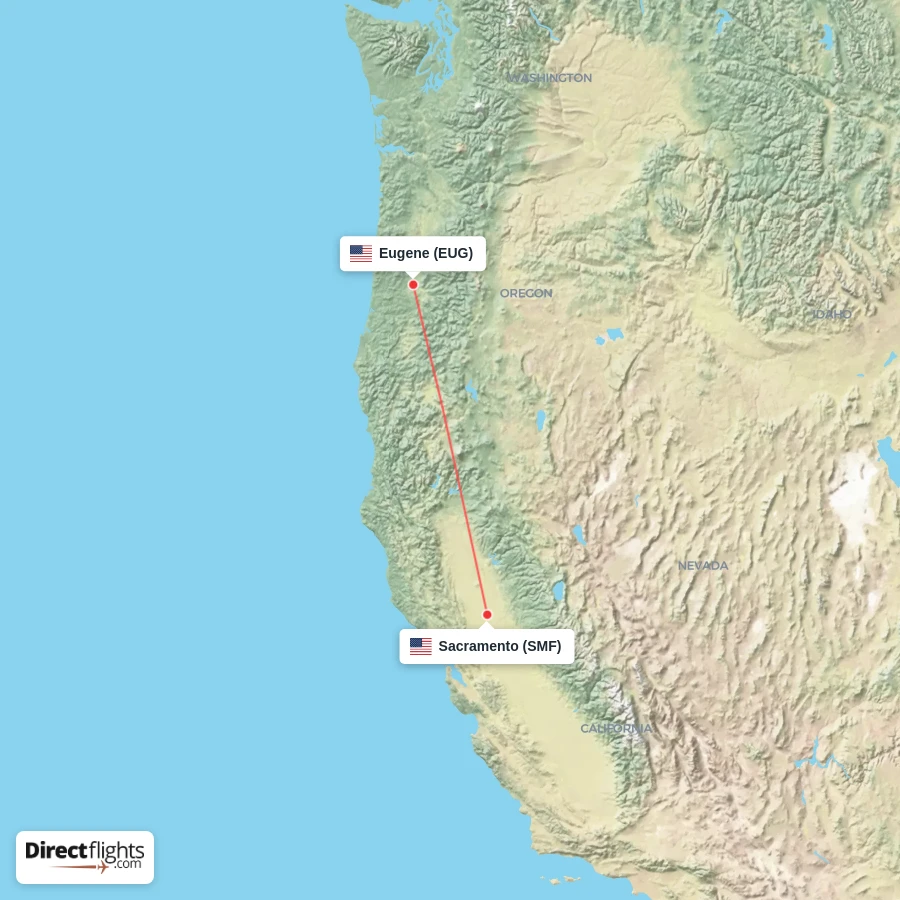 SMF - EUG route map