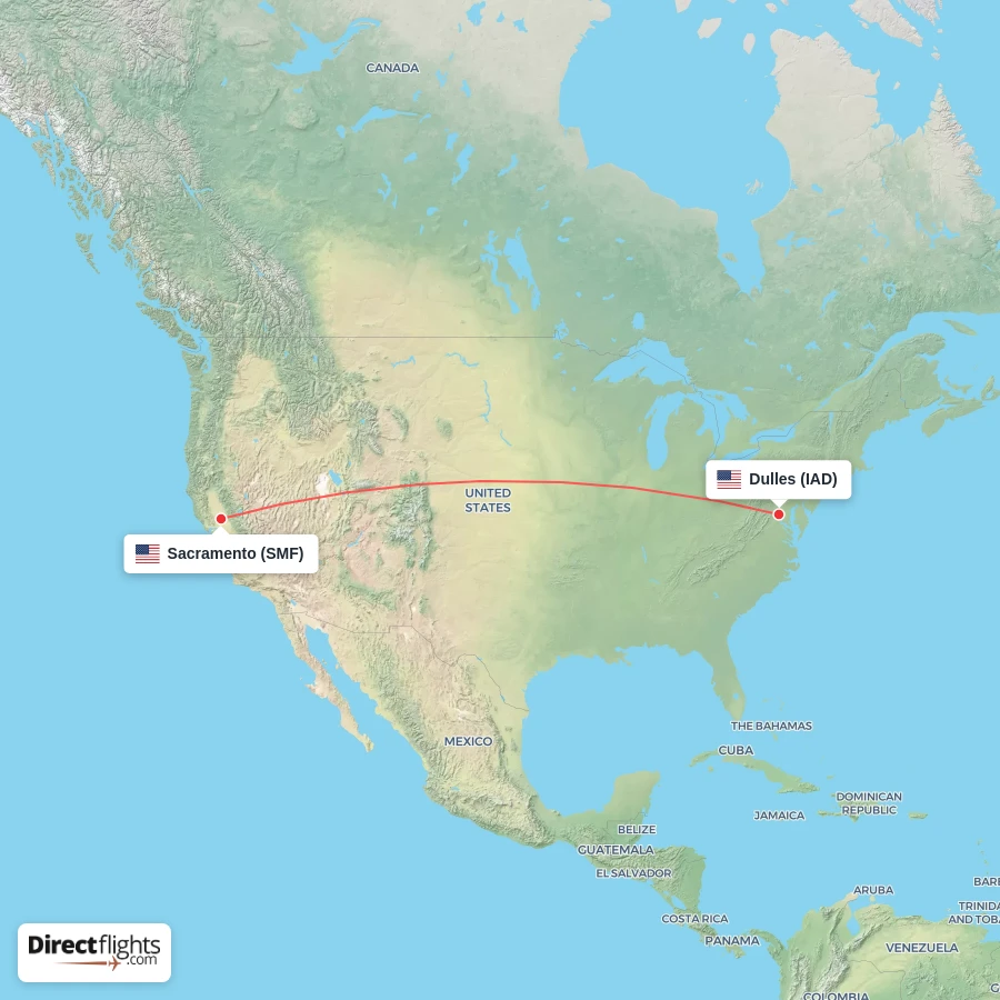SMF - IAD route map