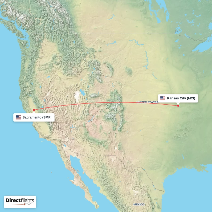 SMF - MCI route map