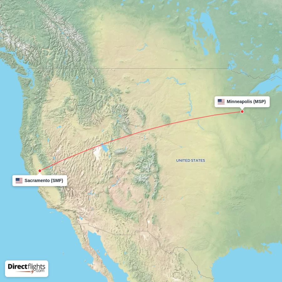 SMF - MSP route map