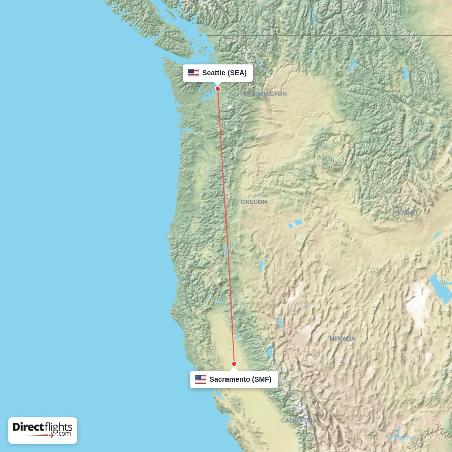 SMF - SEA route map