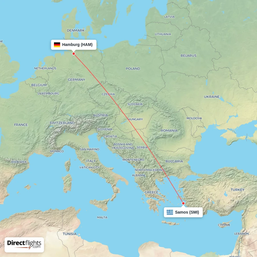 SMI - HAM route map