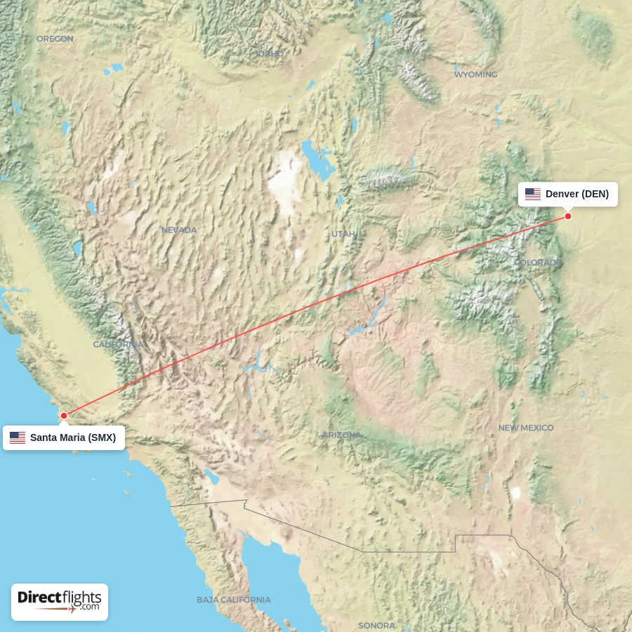 SMX - DEN route map