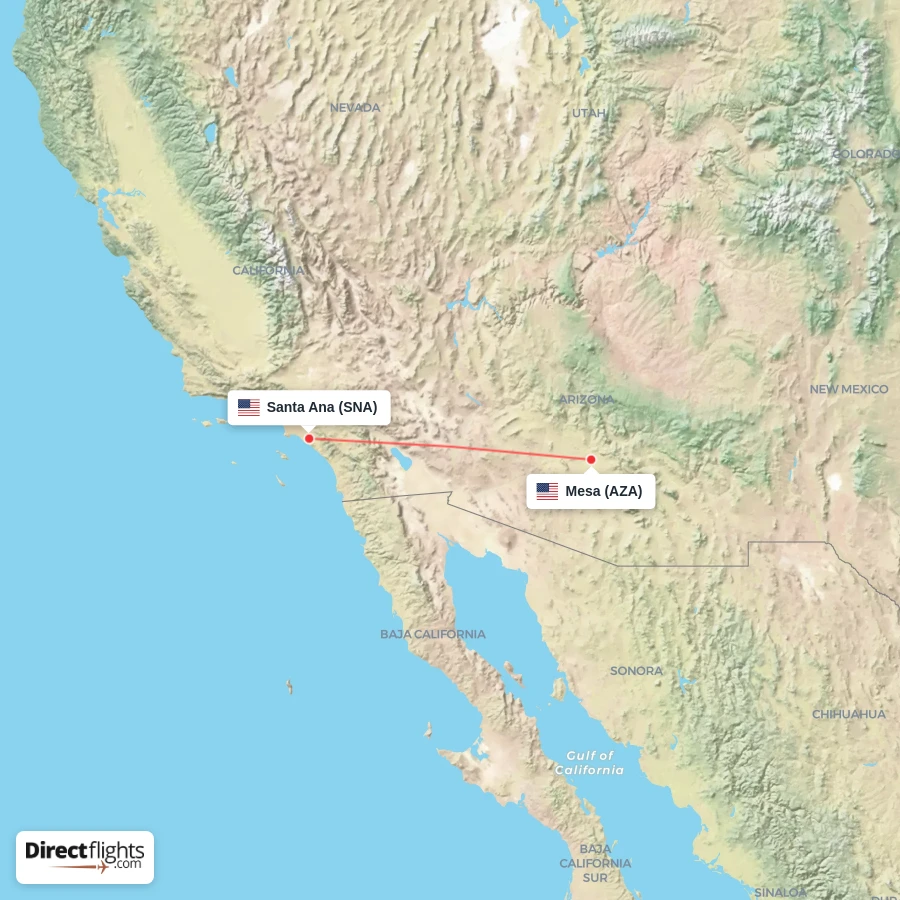 SNA - AZA route map