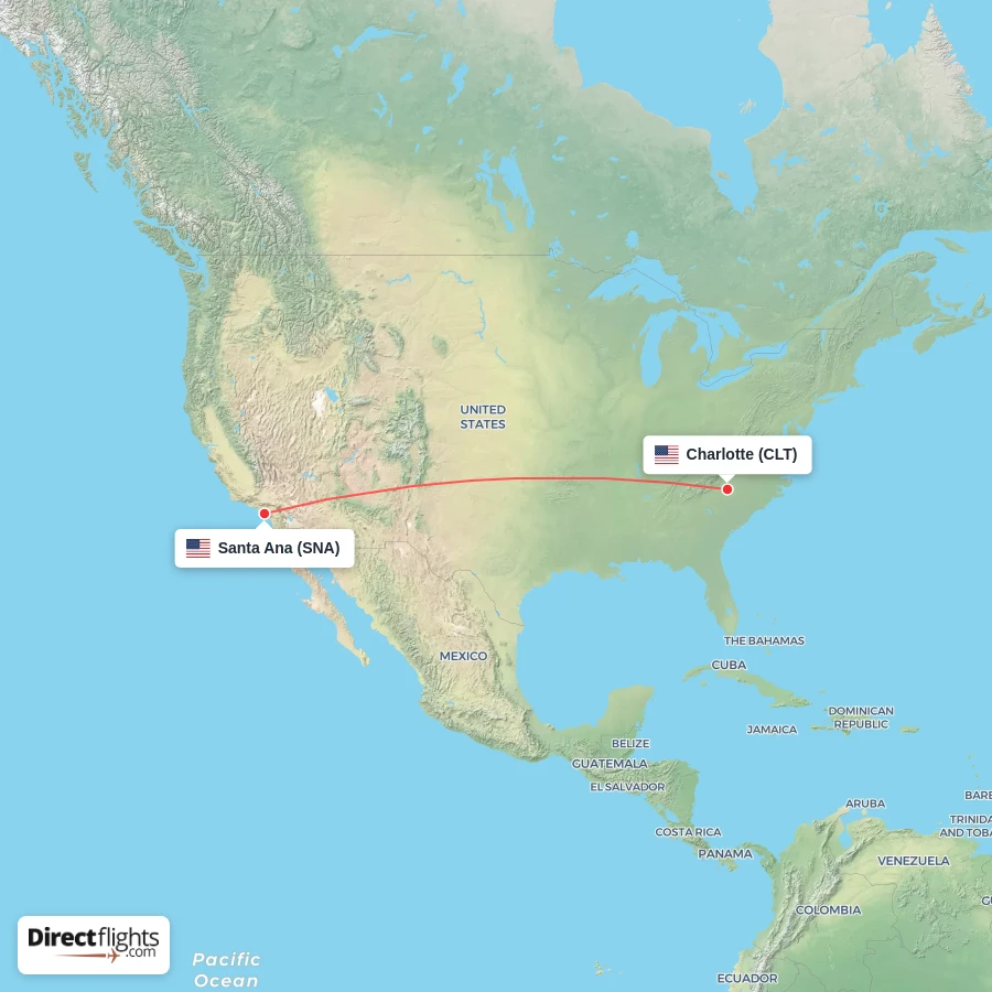 SNA - CLT route map
