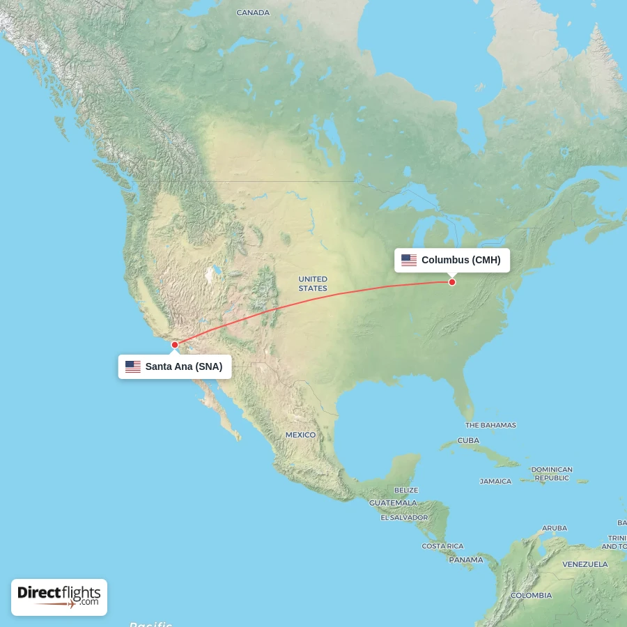 SNA - CMH route map