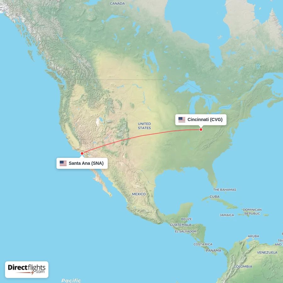 SNA - CVG route map