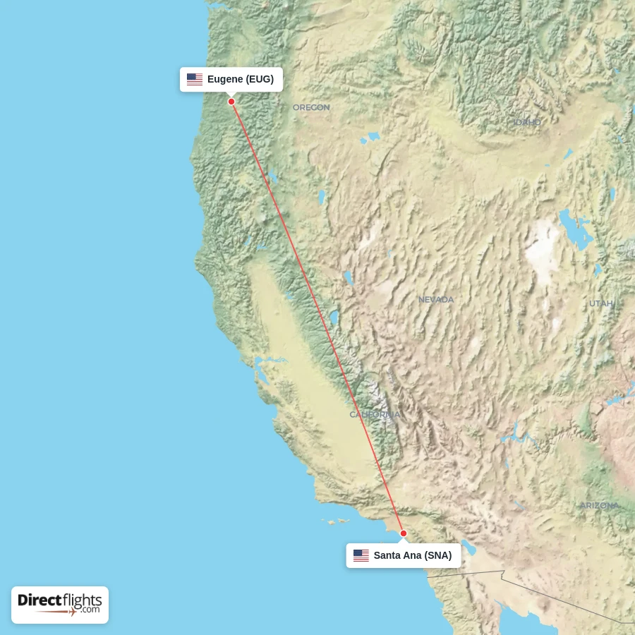 SNA - EUG route map