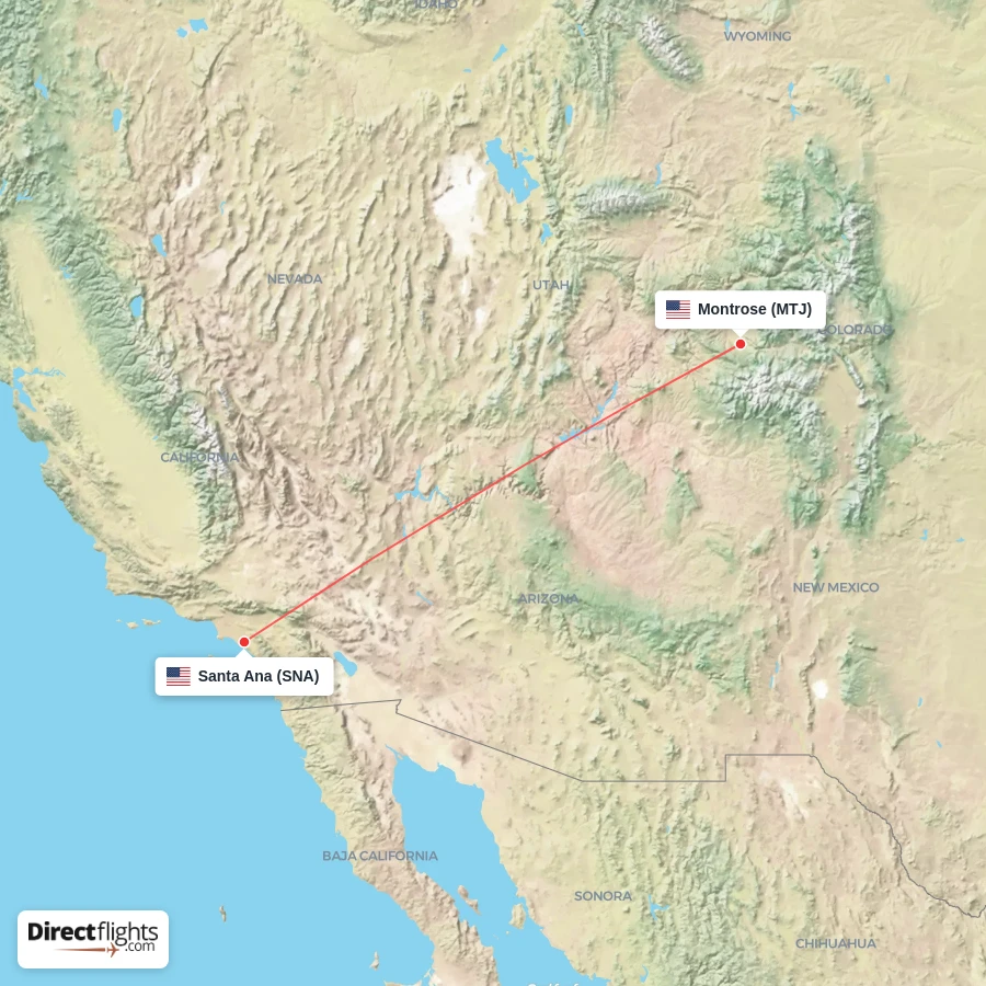 SNA - MTJ route map