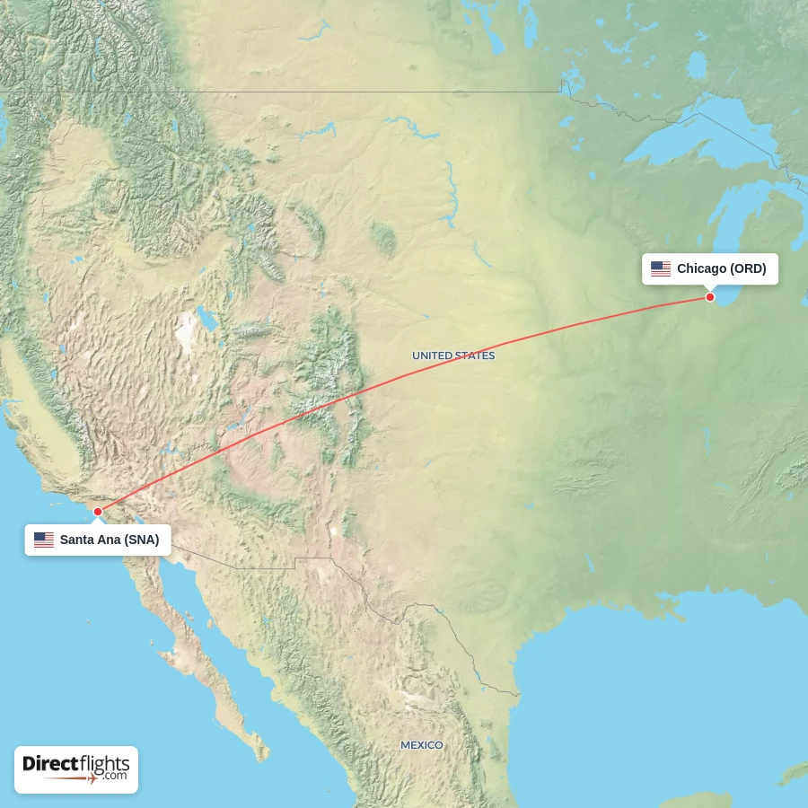 SNA - ORD route map