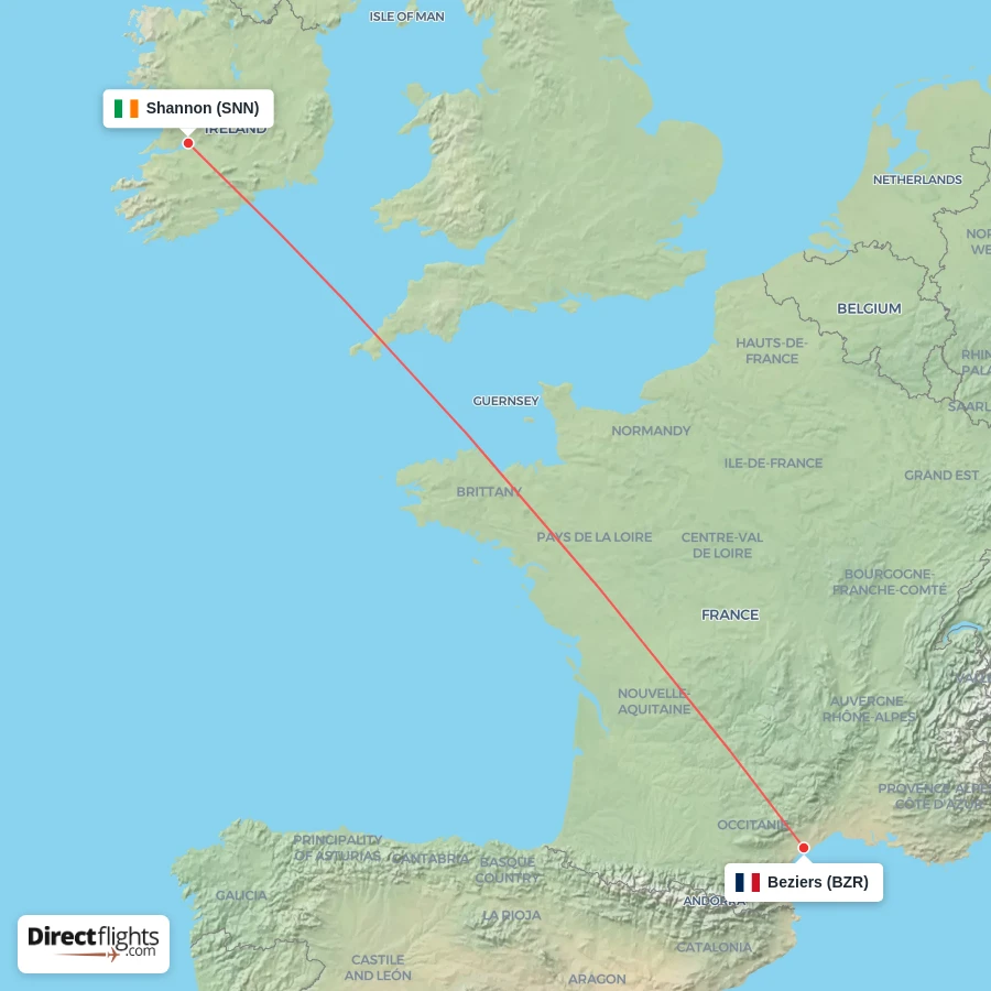 SNN - BZR route map