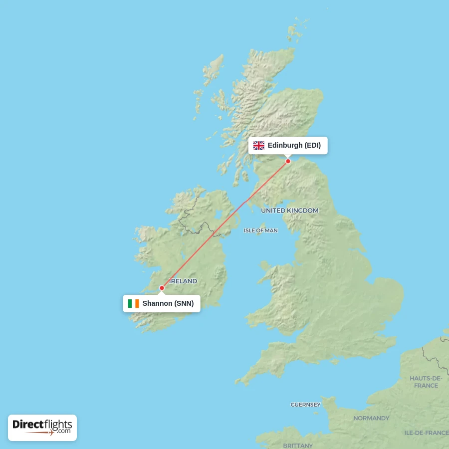 SNN - EDI route map