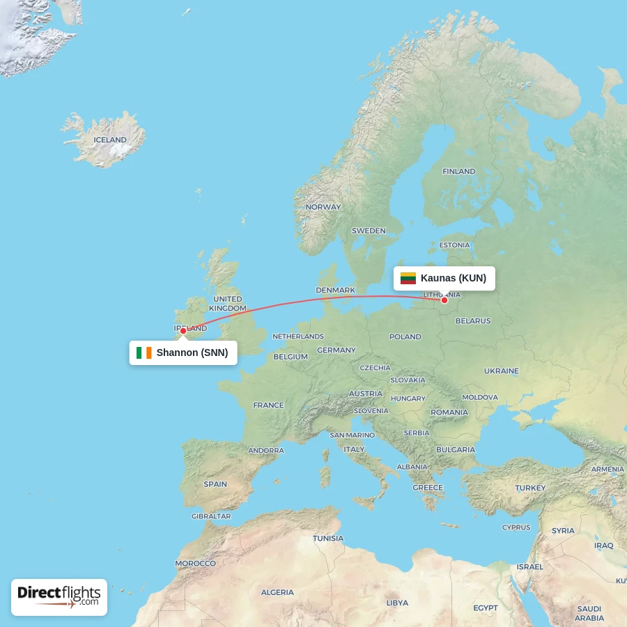 SNN - KUN route map