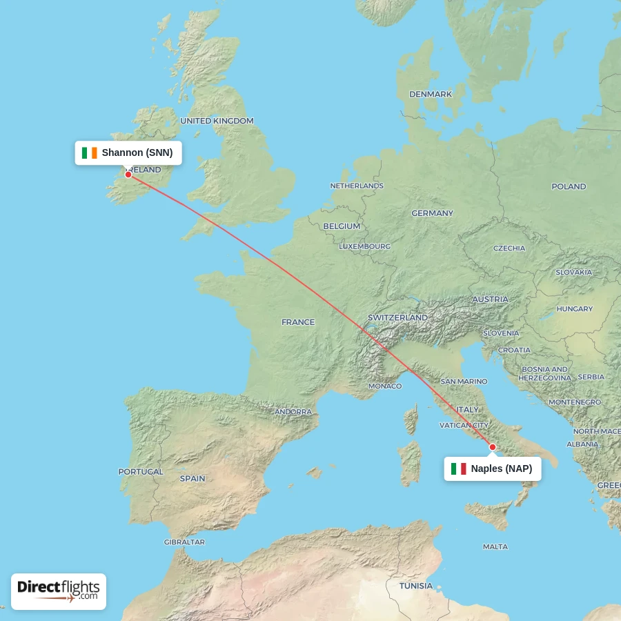 SNN - NAP route map