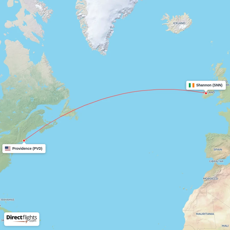 SNN - PVD route map
