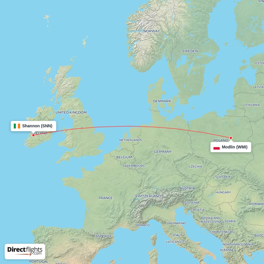 SNN - WMI route map