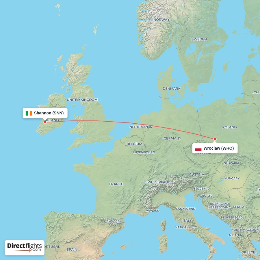 SNN - WRO route map