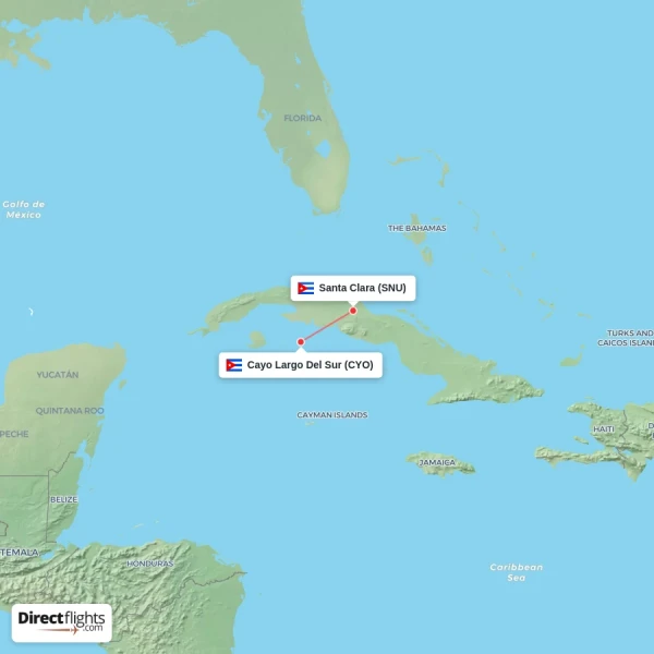 Santa Clara - Cayo Largo Del Sur direct flight map