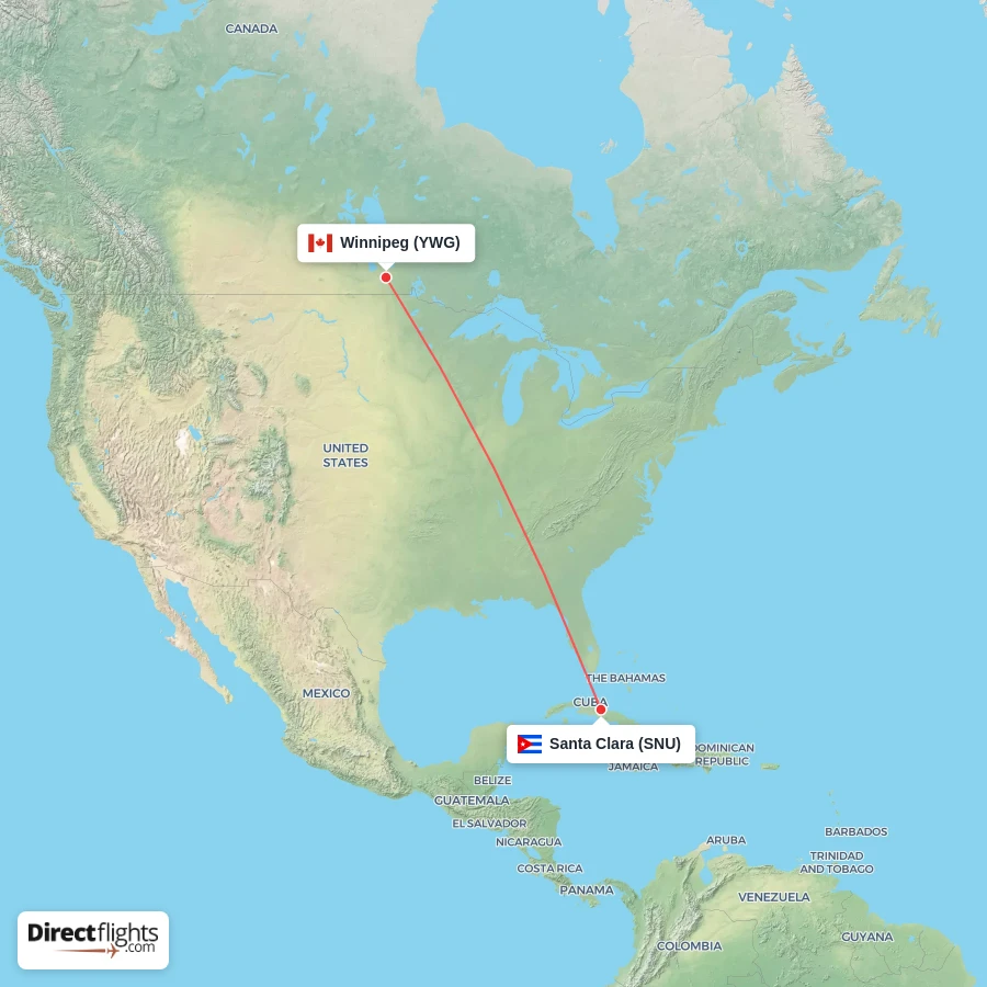 SNU - YWG route map
