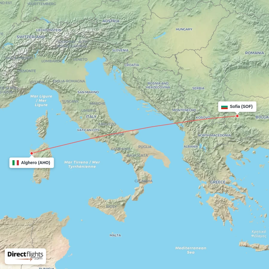 SOF - AHO route map