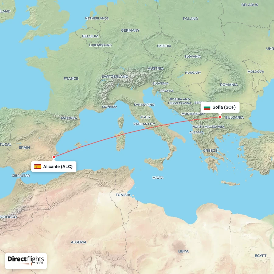 SOF - ALC route map