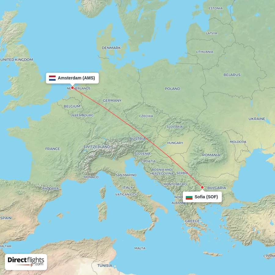 SOF - AMS route map
