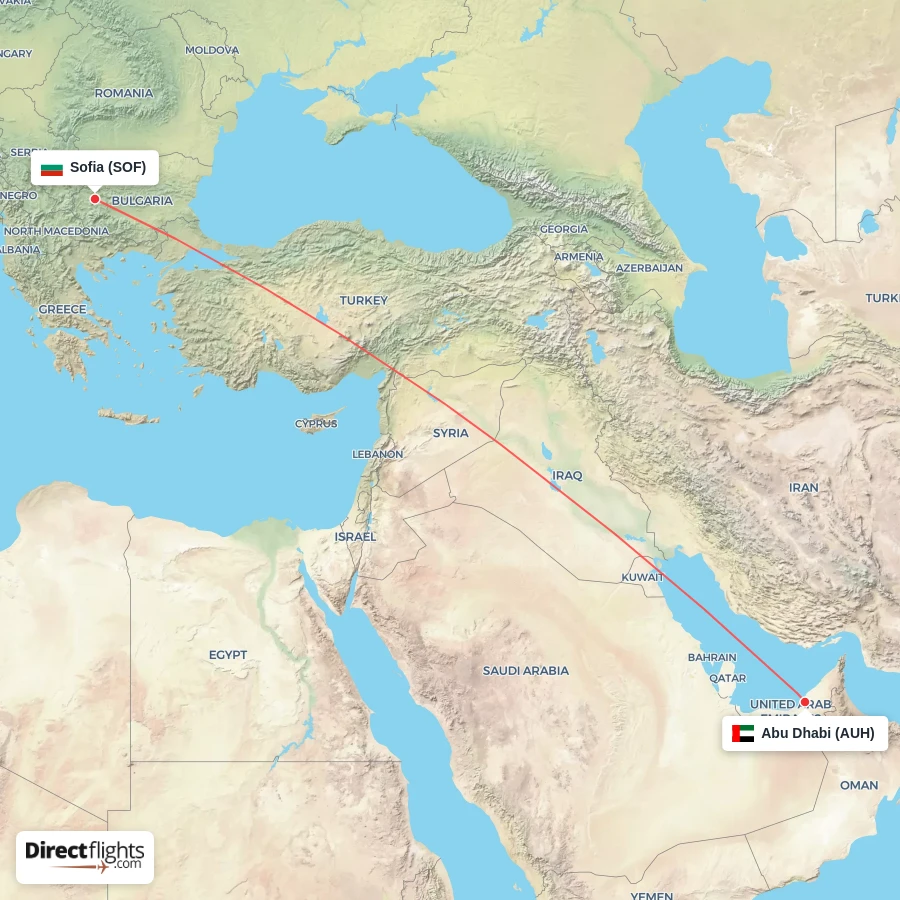 SOF - AUH route map