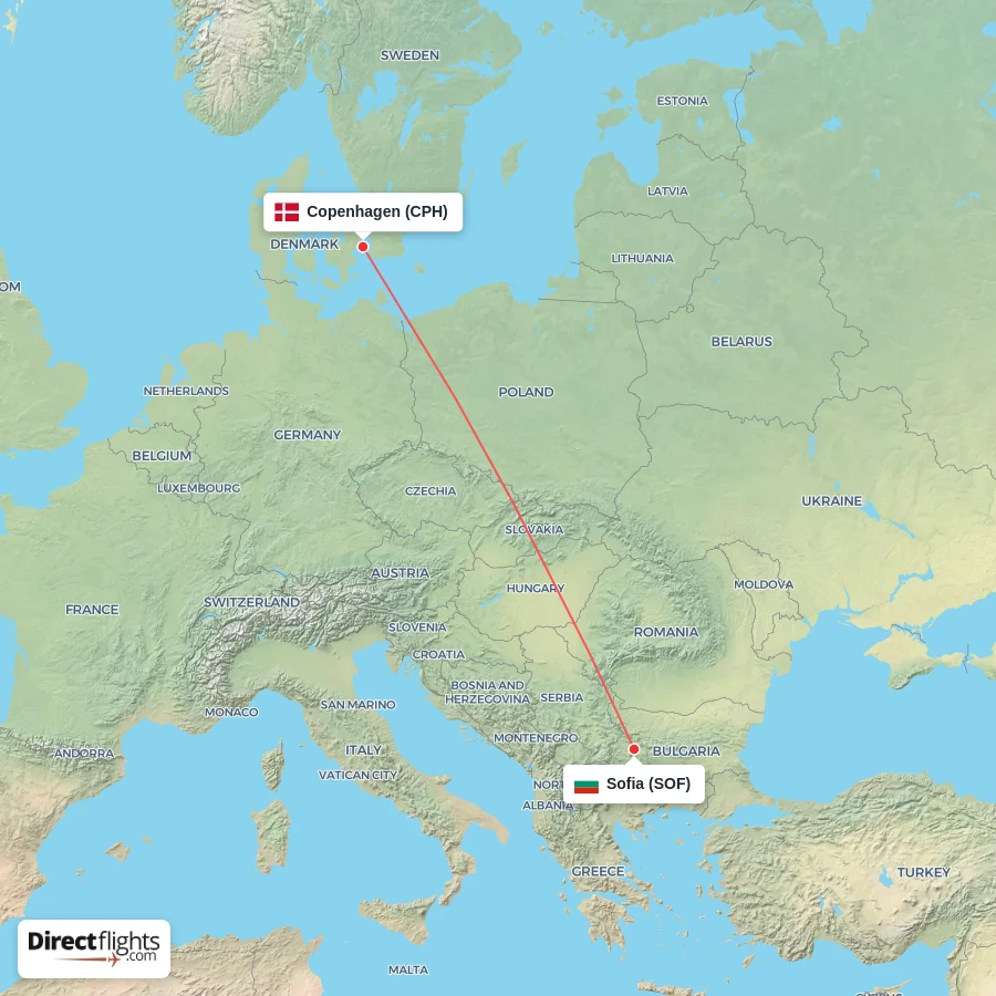 SOF - CPH route map